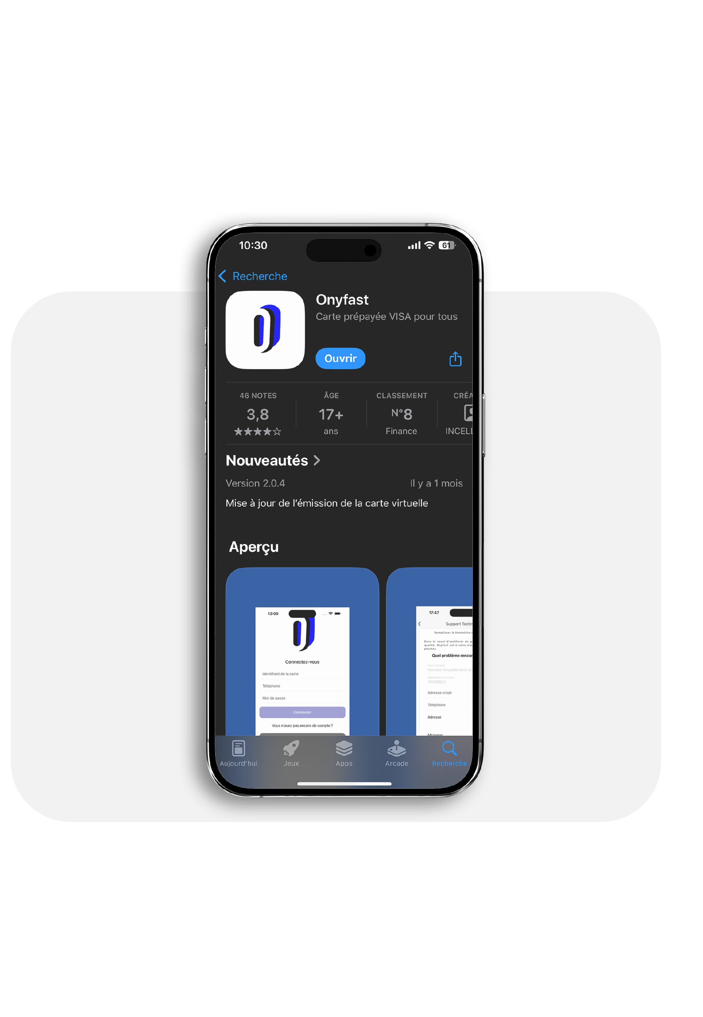 Aperçu App Store Onyfast